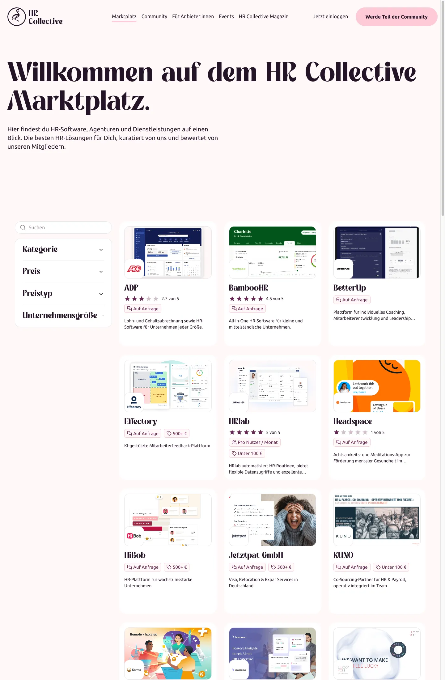 Vorschau der Website HR Collective